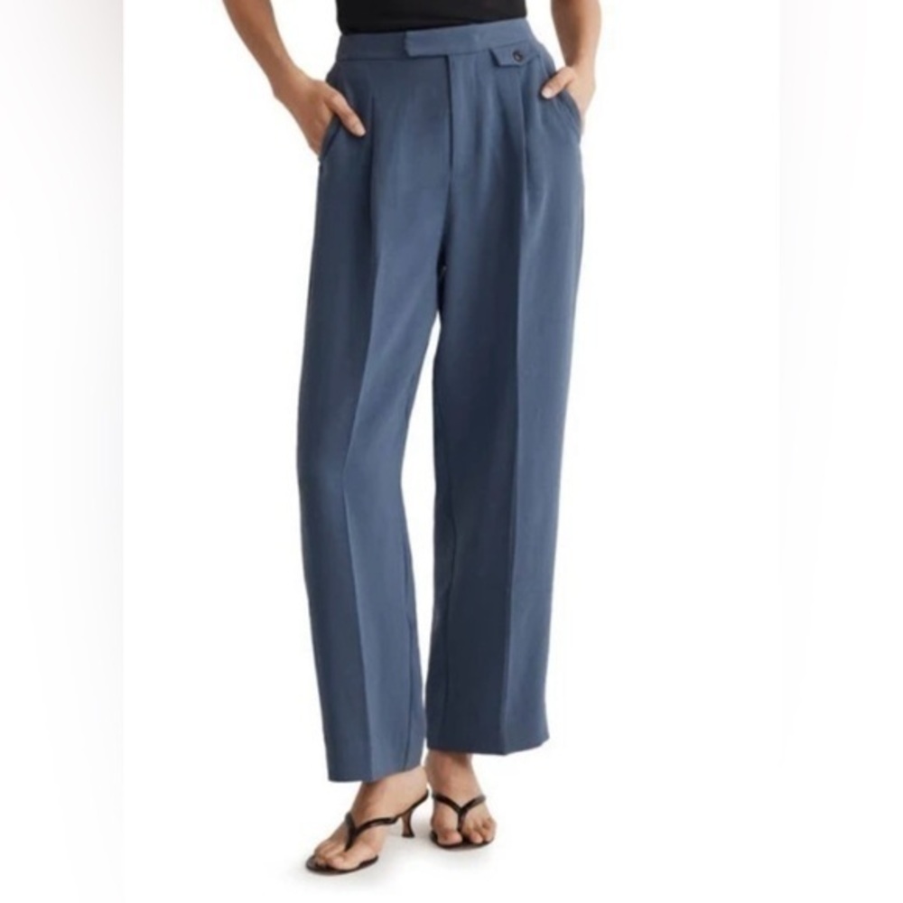 Madewell Rosedale Nighttime Blue Crepe High Waist Pants 26" Inseam LN 12S #1296